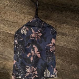 Purple and white crop top